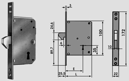 Serrature Fiamappa 61/50 Gancio -gorges - immagine 1