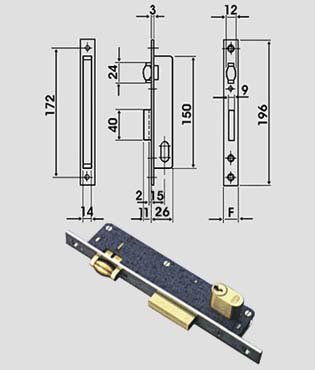 Serrature Omec A.340 -ad infilare are vertic.