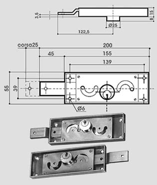 Serrature Pref.Per Serrande laterali 0711.01 Set
