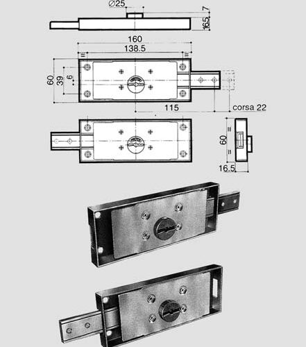 Serrature Pref.Doppia mappa Appilcarelaterali 0733.001 - immagine 1