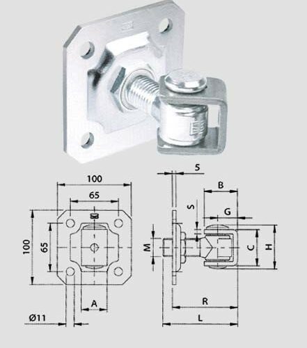 Cardine C/cav+piast.reg.c/d.161/m20 - immagine 1
