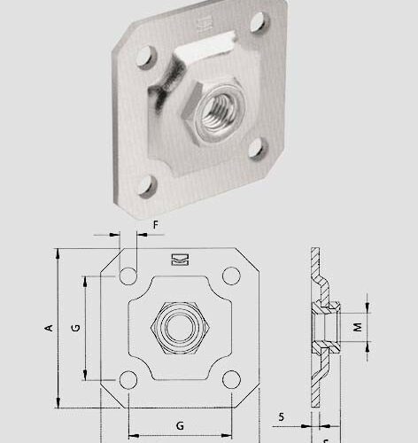 Piastra Quadr.c/dad.reg.m24 -159 - immagine 1