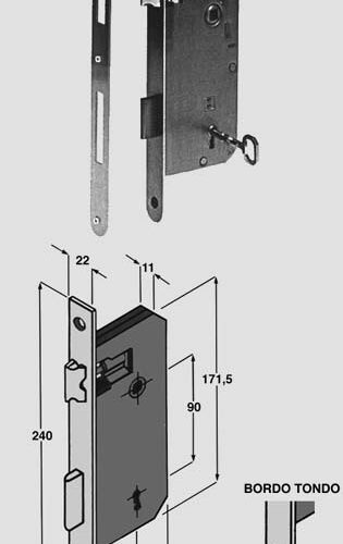 serrature Patent B.quadro Fe-540/45-quadro 8