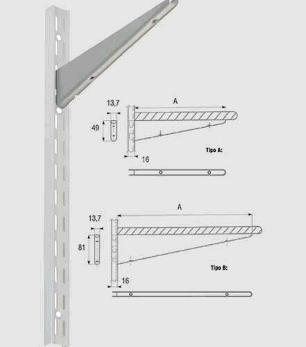 Mensola X Cremagl.2d.2770/20 V/bian - immagine 1