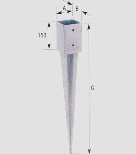 Supporto Pilastri A797 71x71x750 Zn - immagine 1