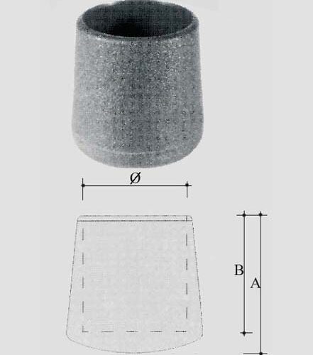 Gommino A Goccia Pvc Nero Da 22 - immagine 1
