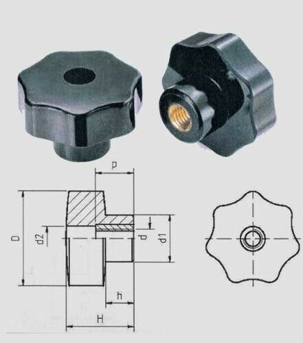 Pomolo Bach.7lb Fem/pass.d30 M 6x15 - immagine 1
