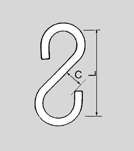 Gancio A Esse X Catene N.17 Zincato - immagine 1