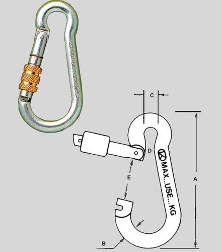 Moschettoni Pom/ghier.436 Ac.zn. 80 - immagine 1