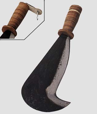 Roncola Maremma Manico Cuoio C/ganc