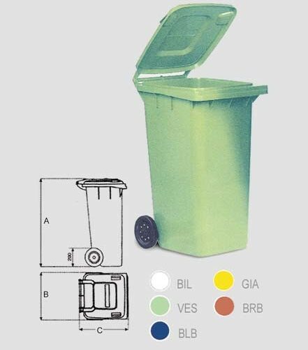 Bidone Rac.dif.3s C/r.a1/120/5 Blu - immagine 1