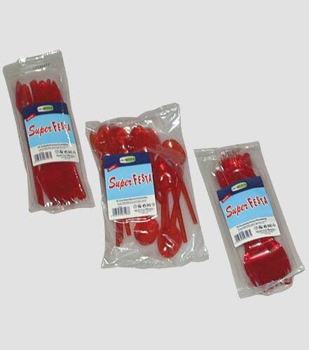 Coltello S/color 10pz.rosso -03197 - immagine 1