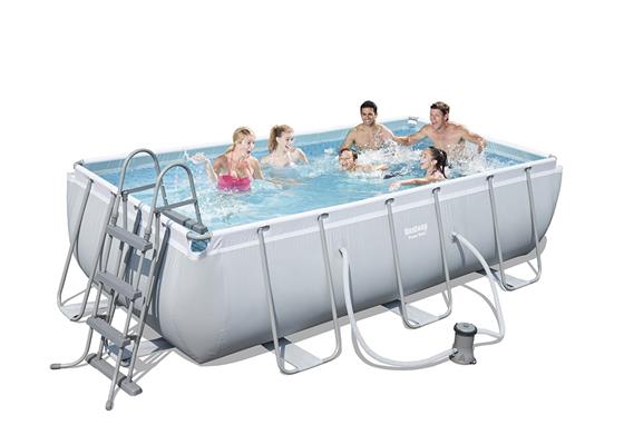 BESTWAY – Piscina Ultra Frame Rettangolare 404x201x100 cm + Pompa Filtro a cartuccia + Scaletta