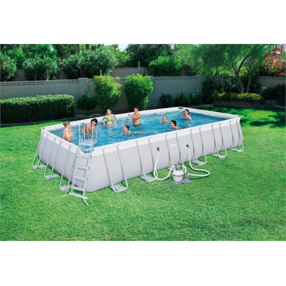 BESTWAY – Piscina Ultra Frame Rettangolare 732x366x132 cm + Pompa Filtro a sabbia + Accessori