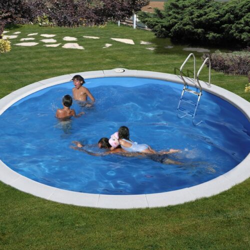 GRE – Piscina Moorea interrata in acciaio 420x150 cm + scala inox accesso facile + accessori