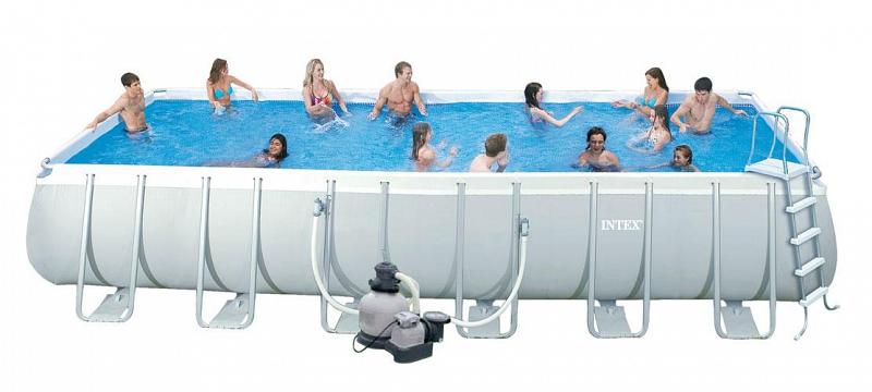 INTEX – Piscina Ultra Frame Rettangolare 549x274x132 cm con pompa a sabbia + accessori - cod. 28352