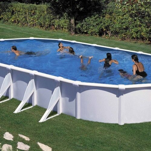 New Plast – Piscina Caribe Ovale 940 x 485 x 120 cm con filtro a sabbia ed accessori