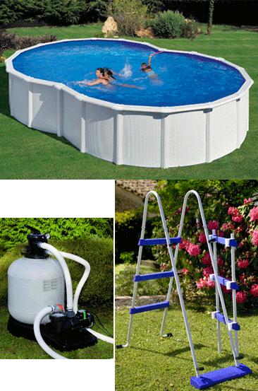 GRE - Piscina Fuori Terra a forma di Otto VARADERO 640 - 640x390x120 cm