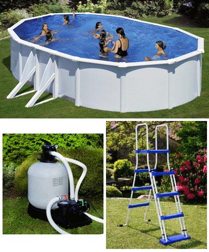 GRE - Piscina Fuori Terra Ovale ATLANTIS 610 - 610x375x132 cm