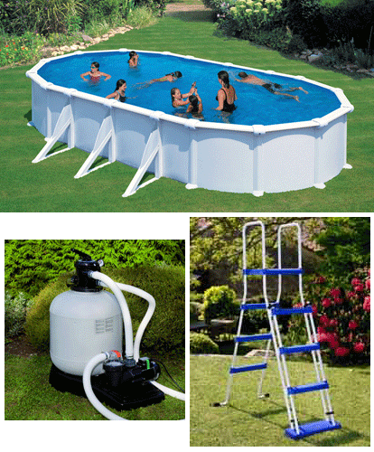 GRE - Piscina Fuori Terra Ovale ATLANTIS 800 - 800x470x132 cm