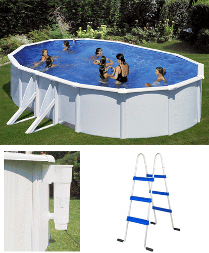 GRE - Piscina Fuori Terra Ovale BORA BORA 610 - 610x375x120 cm