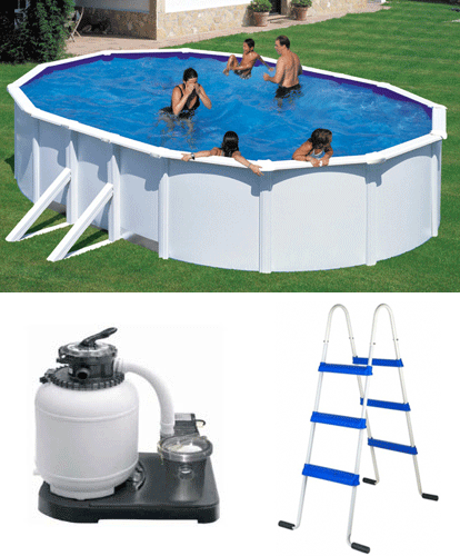 GRE - Piscina Fuori Terra Ovale FIDJI 610 - 610x375x120 cm