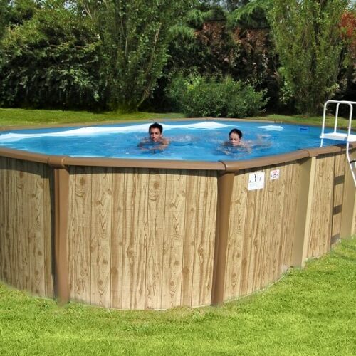 New Plast – Piscina Antigua Ovale 680 x 375 x 132 cm con filtro a sabbia ed accessori