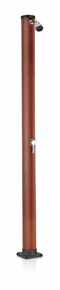 GRE – Doccia solare rotonda, imitazione legno in PVC da 20 litri