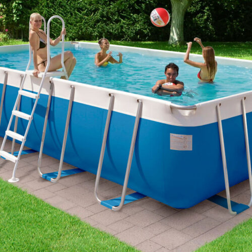 NEW PLAST – Piscina Garda 480 x 325 x 132 cm con filtro a sabbia ed accessori