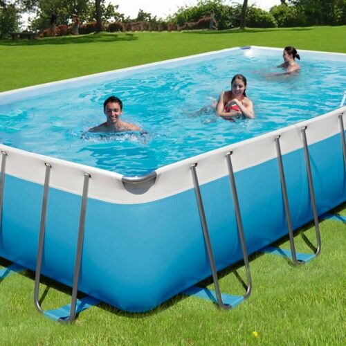 NEW PLAST – Piscina Garda 720 x 430 x 132 cm con filtro a sabbia ed accessori