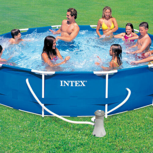 INTEX – Piscina Frame Rotonda 457x84 cm con pompa filtro a cartuccia – cod. 28240