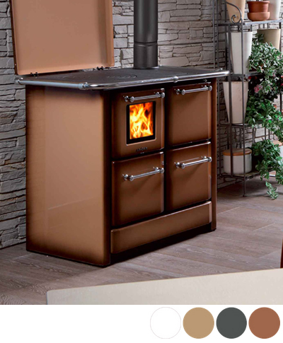 Lincar - Cucina a legna Serie145GN V Sole - Classe 4,5 - Scarico fumi Dx - 8 kw