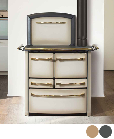 Lincar - Cucina a legna Valentina 148 - Classe 4,5 - Scarico fumi Dx - 8 kw