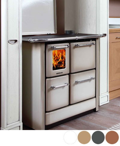Lincar - Cucina a legna Serie135GN - Classe 3,5 - Scarico fumi Dx - 6,5 kw