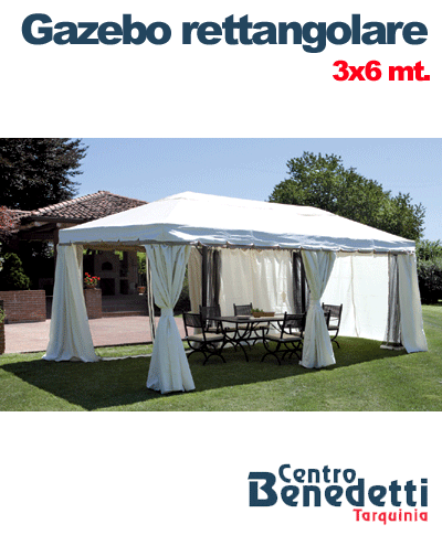 Gazebo Rettangolare 6x3 mt