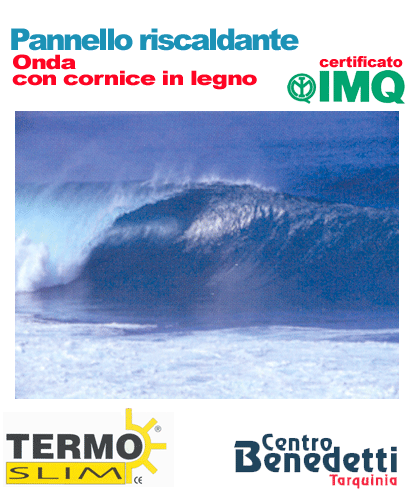 .Leonardo termoquadro 60x80 cm - Onda con cornice in legno