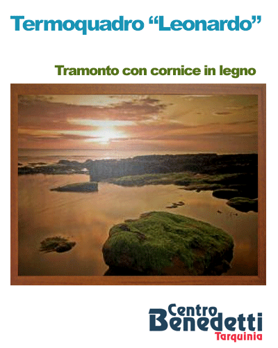 .Leonardo termoquadro 60x80 cm - Tramonto con cornice in legno
