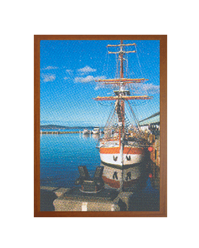 .Leonardo termoquadro 60x80 cm - Veliero con cornice in legno