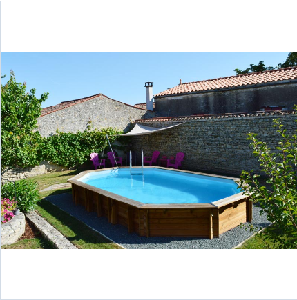 GRE – Piscina Safran Ovale in legno – 637x412x133 cm