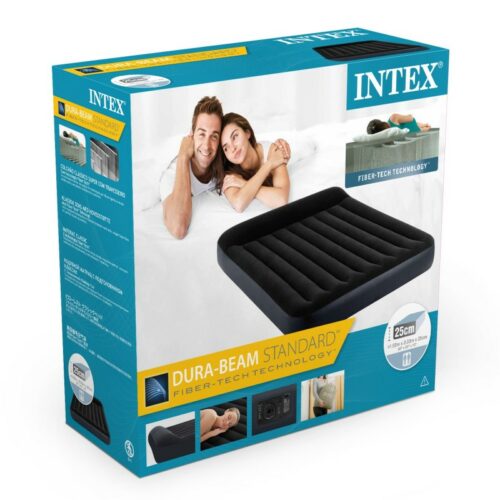 INTEX - Materasso Dura-Beam matrimoniale con tecnologia Fiber Tech e pompa elettrica incorporata 203 x 152 x 25 cm - immagine 2