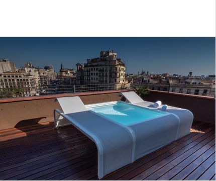 GRE - Piscina Mariposa 282x219x60 cm con struttura in alluminio di colore bianco e 2 lettini