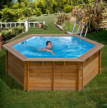 GRE - Piscina Vanille Rotonda in legno - 410x119 cm