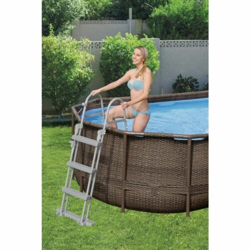BESTWAY – Piscina Power Steel Oblo' 427x250x100 Cm – Effetto Rattan - immagine 10