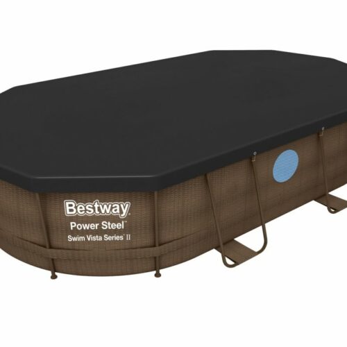 BESTWAY – Piscina Power Steel Oblo' 427x250x100 Cm – Effetto Rattan - immagine 7